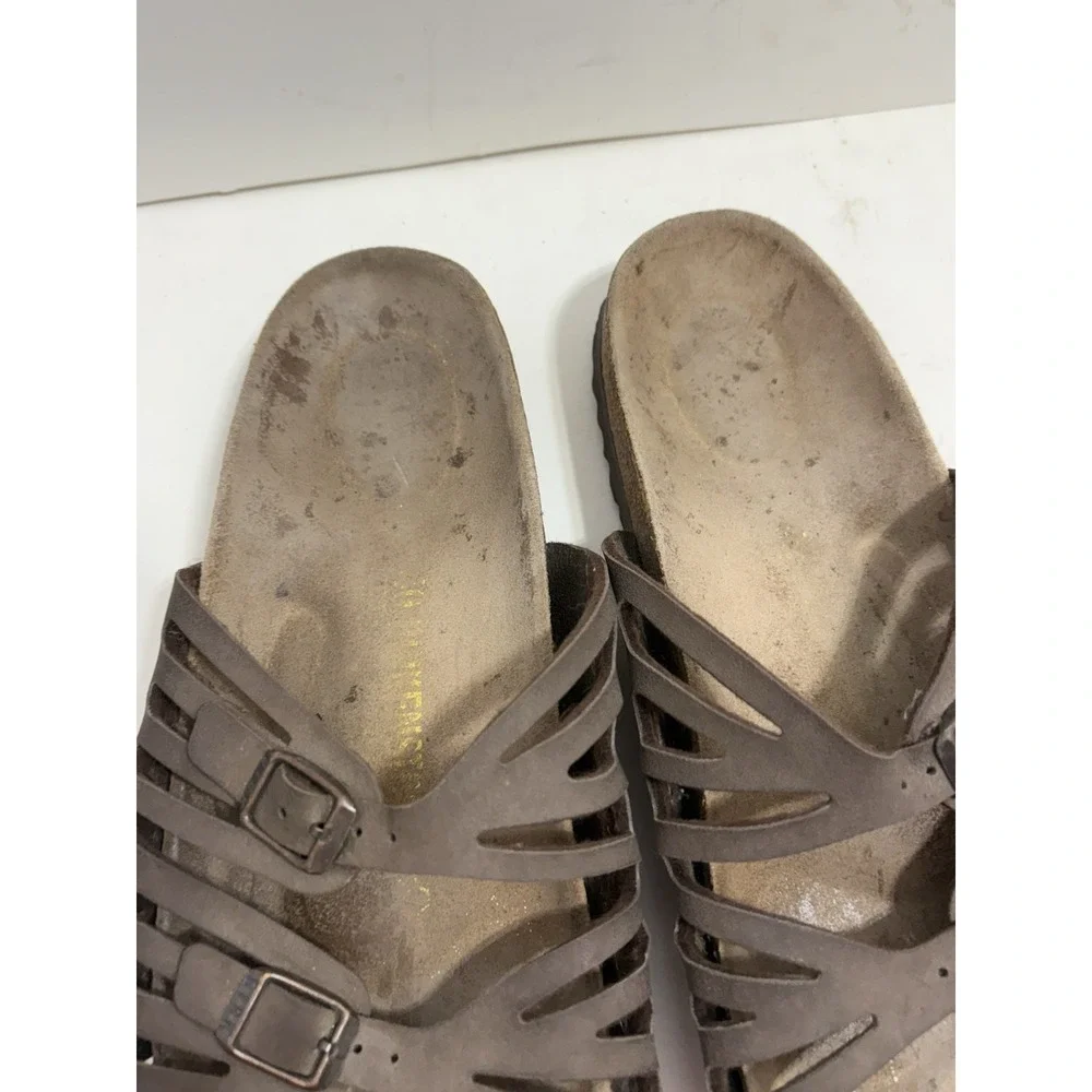Birkenstock Granada Brown Leather Soft Footbed Sandals Women's Size 40 9, 9.5 - Picture 3 of 5